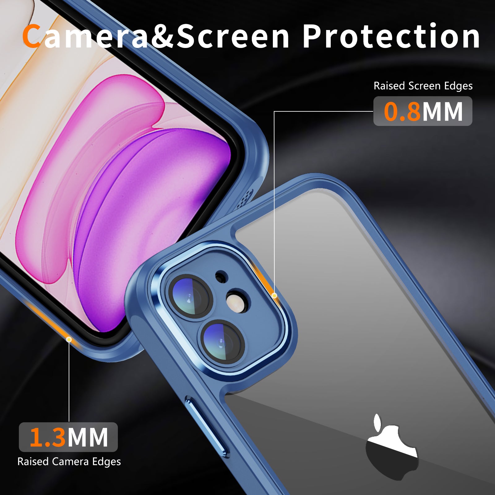 Til iPhone 11 Hybrid Stødsikker TPU + Akryl telefonetui Metal kameraramme Klart bagcover Til iPhone 11 Hybrid Stødsikker TPU + Akryl telefonetui Metal kameraramme Klart bagcover